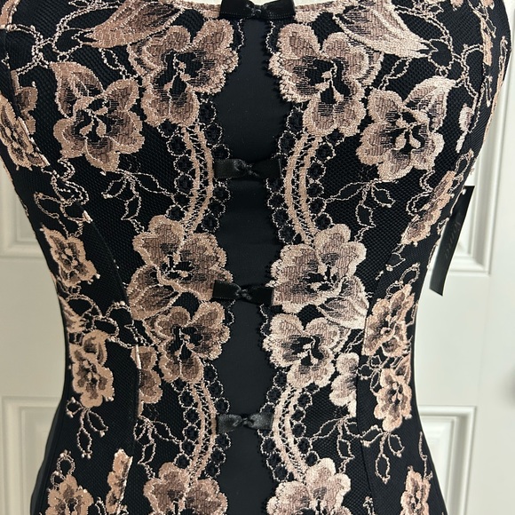 SOMA Black & Champagne Laced Corset Bustier NWT - Picture 3 of 10